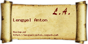 Lengyel Anton névjegykártya